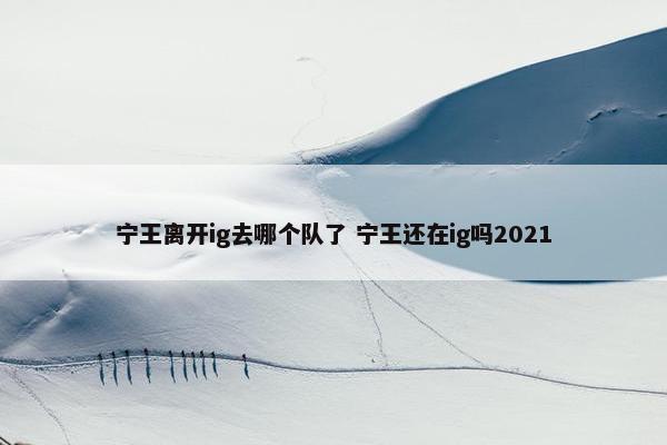 宁王离开ig去哪个队了 宁王还在ig吗2021