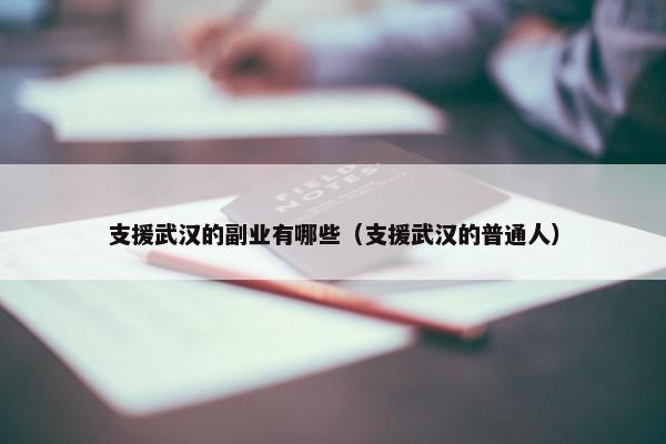 支援武汉的副业有哪些（支援武汉的普通人）