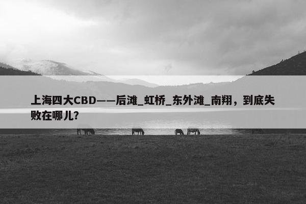 上海四大CBD——后滩_虹桥_东外滩_南翔，到底失败在哪儿？