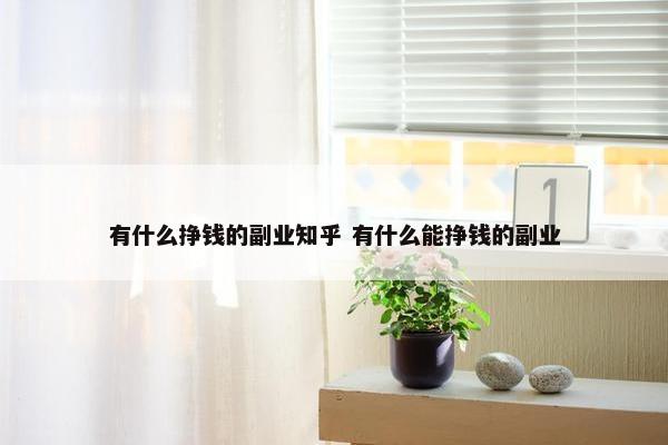 有什么挣钱的副业知乎 有什么能挣钱的副业