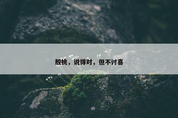 殷桃，说得对，但不讨喜