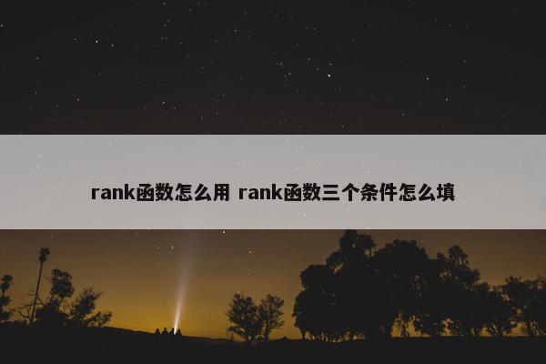 rank函数怎么用 rank函数三个条件怎么填