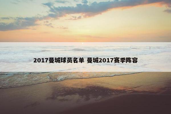 2017曼城球员名单 曼城2017赛季阵容