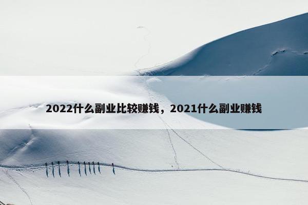 2022什么副业比较赚钱，2021什么副业赚钱