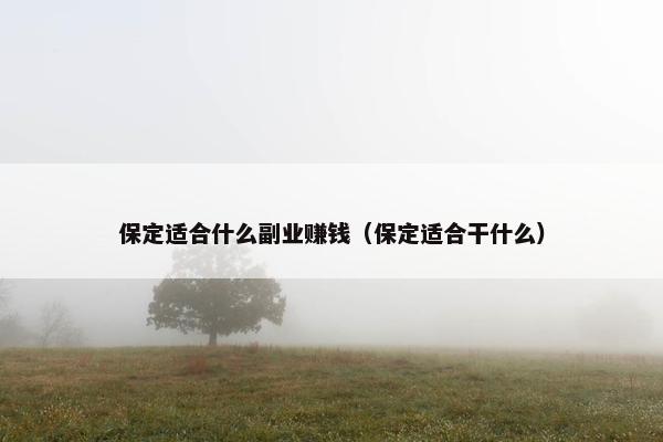 保定适合什么副业赚钱（保定适合干什么）