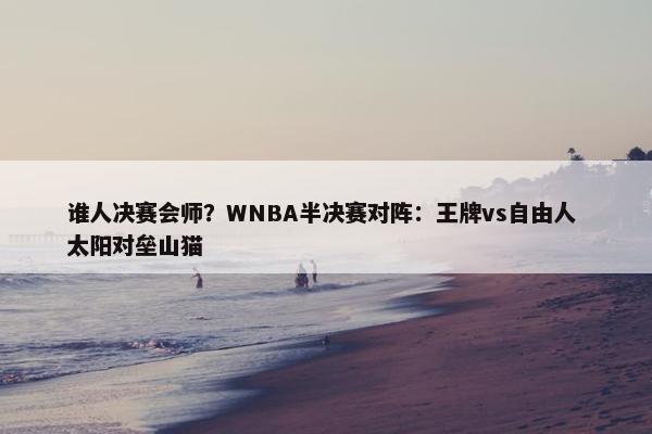 谁人决赛会师？WNBA半决赛对阵：王牌vs自由人 太阳对垒山猫