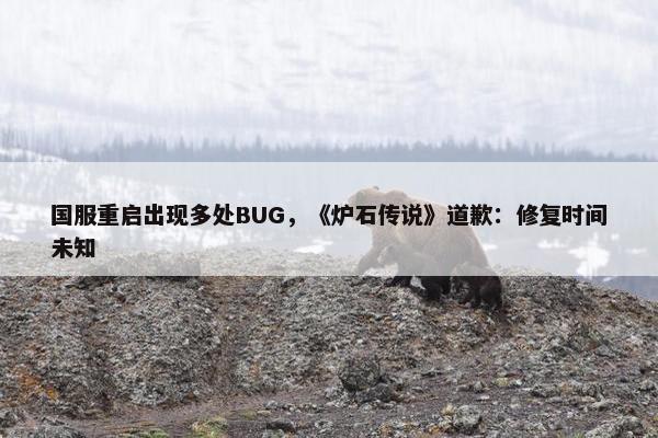 国服重启出现多处BUG，《炉石传说》道歉：修复时间未知