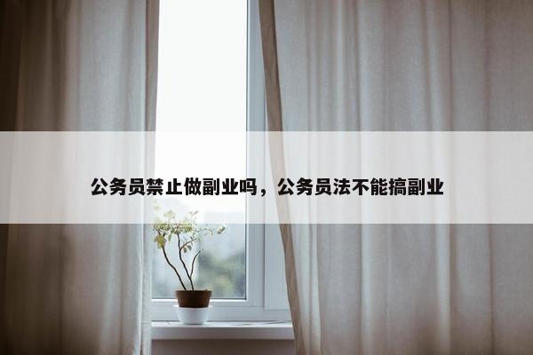 公务员禁止做副业吗，公务员法不能搞副业