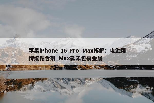 苹果iPhone 16 Pro_Max拆解：电池用传统粘合剂_Max款未包裹金属