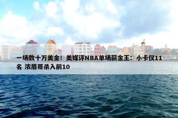 一场数十万美金！美媒评NBA单场薪金王：小卡仅11名 浓眉哥杀入前10