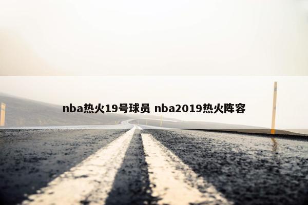 nba热火19号球员 nba2019热火阵容