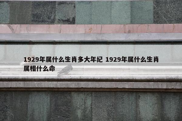 1929年属什么生肖多大年纪 1929年属什么生肖属相什么命