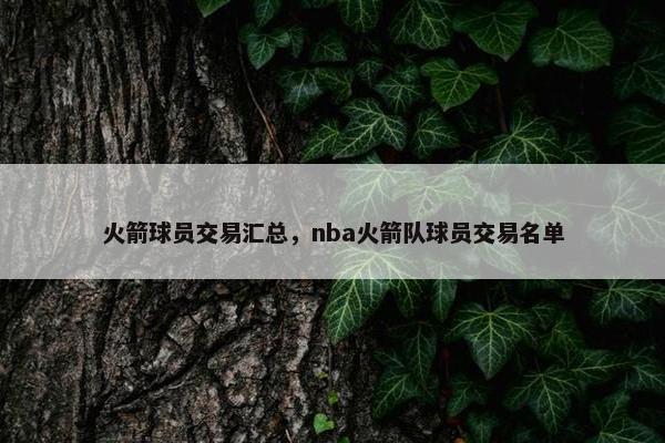 火箭球员交易汇总，nba火箭队球员交易名单