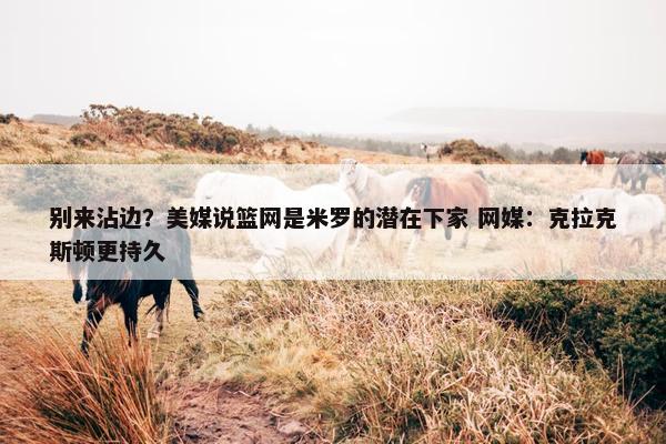 别来沾边？美媒说篮网是米罗的潜在下家 网媒：克拉克斯顿更持久