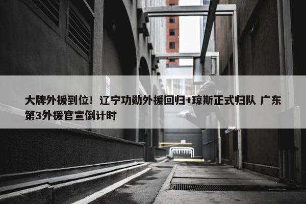 大牌外援到位！辽宁功勋外援回归+琼斯正式归队 广东第3外援官宣倒计时