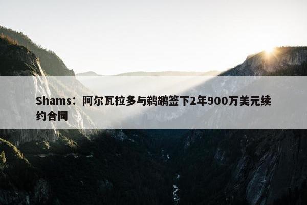 Shams：阿尔瓦拉多与鹈鹕签下2年900万美元续约合同