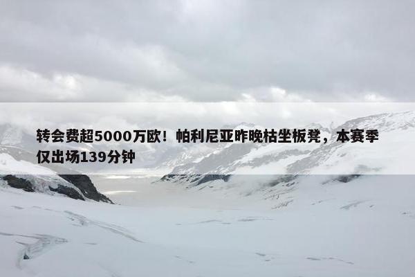 转会费超5000万欧！帕利尼亚昨晚枯坐板凳，本赛季仅出场139分钟