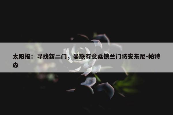 太阳报：寻找新二门，曼联有意桑德兰门将安东尼-帕特森