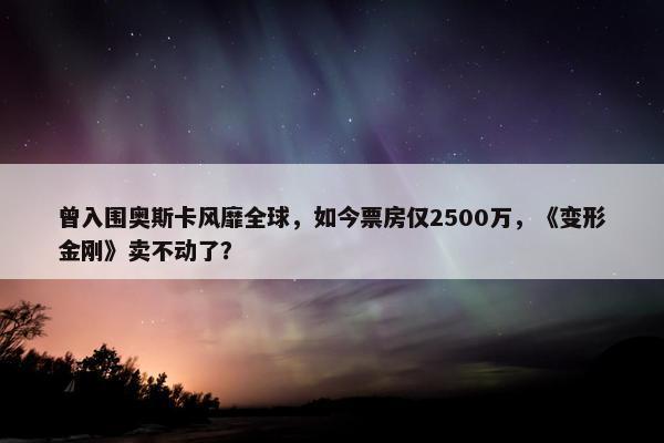 曾入围奥斯卡风靡全球，如今票房仅2500万，《变形金刚》卖不动了？