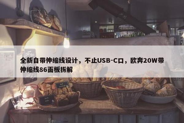 全新自带伸缩线设计，不止USB-C口，欧奔20W带伸缩线86面板拆解