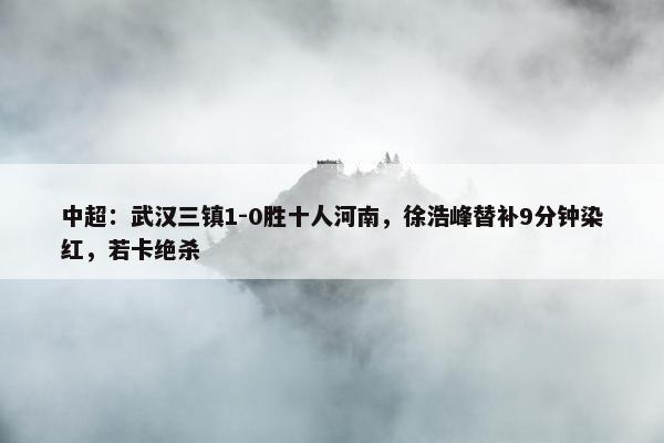 中超：武汉三镇1-0胜十人河南，徐浩峰替补9分钟染红，若卡绝杀