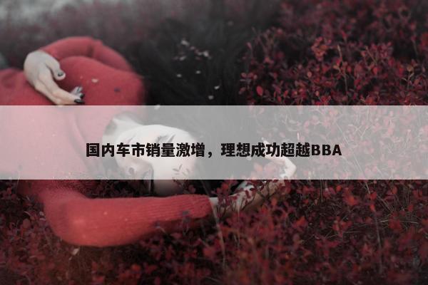 国内车市销量激增，理想成功超越BBA