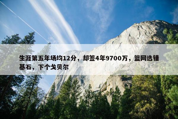 生涯第五年场均12分，却签4年9700万，篮网选错基石，下个戈贝尔