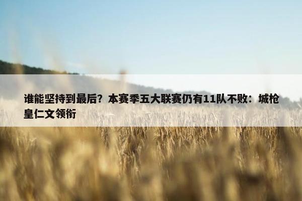 谁能坚持到最后？本赛季五大联赛仍有11队不败：城枪皇仁文领衔