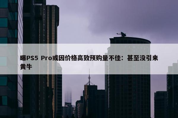 曝PS5 Pro或因价格高致预购量不佳：甚至没引来黄牛