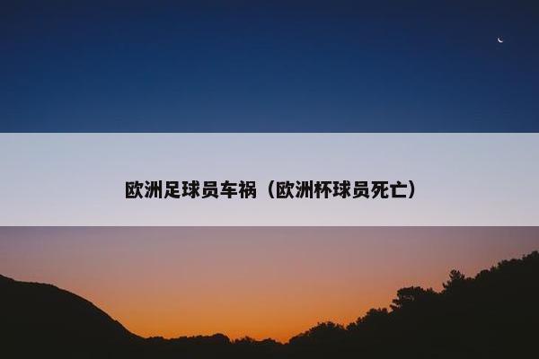 欧洲足球员车祸（欧洲杯球员死亡）