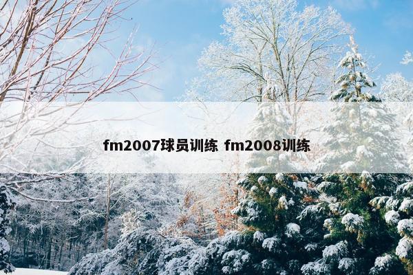 fm2007球员训练 fm2008训练