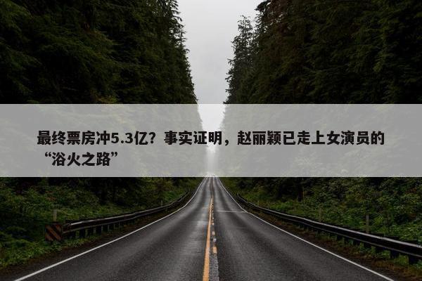 最终票房冲5.3亿？事实证明，赵丽颖已走上女演员的“浴火之路”