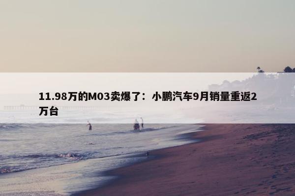 11.98万的M03卖爆了：小鹏汽车9月销量重返2万台