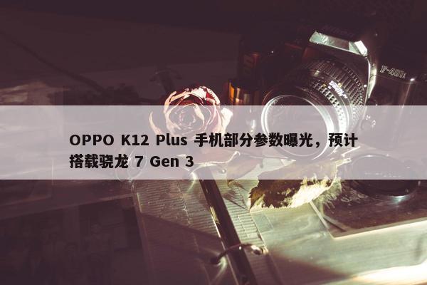 OPPO K12 Plus 手机部分参数曝光，预计搭载骁龙 7 Gen 3