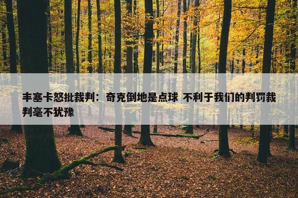 丰塞卡怒批裁判：奇克倒地是点球 不利于我们的判罚裁判毫不犹豫