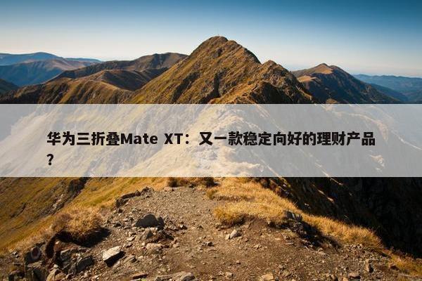 华为三折叠Mate XT：又一款稳定向好的理财产品？