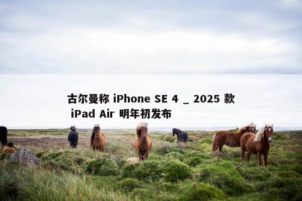 古尔曼称 iPhone SE 4 _ 2025 款 iPad Air 明年初发布