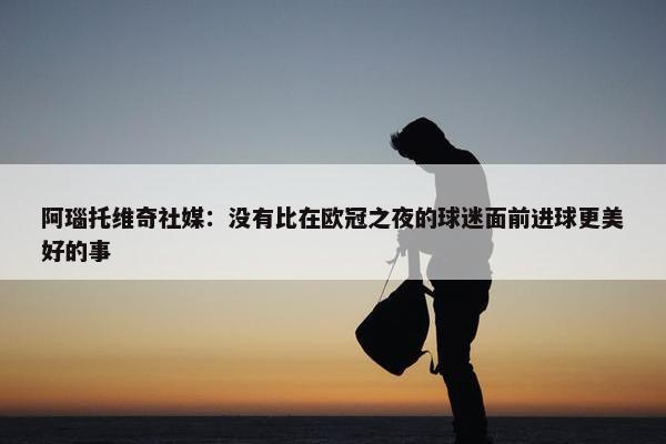 阿瑙托维奇社媒：没有比在欧冠之夜的球迷面前进球更美好的事