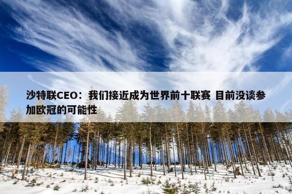 沙特联CEO：我们接近成为世界前十联赛 目前没谈参加欧冠的可能性