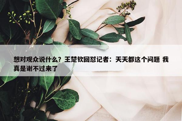 想对观众说什么？王楚钦回怼记者：天天都这个问题 我真是谢不过来了