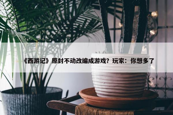 《西游记》原封不动改编成游戏？玩家：你想多了