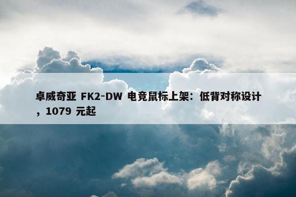 卓威奇亚 FK2-DW 电竞鼠标上架：低背对称设计，1079 元起