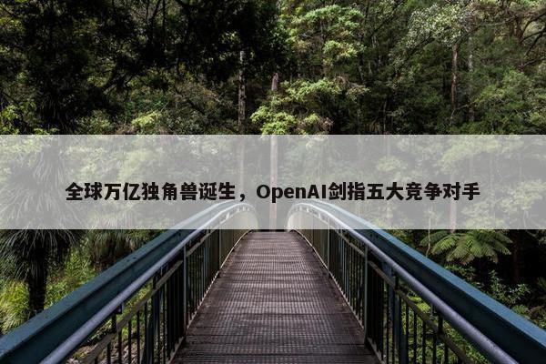 全球万亿独角兽诞生，OpenAI剑指五大竞争对手