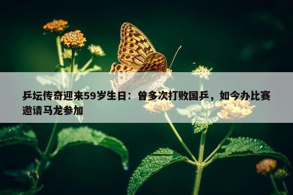 乒坛传奇迎来59岁生日：曾多次打败国乒，如今办比赛邀请马龙参加