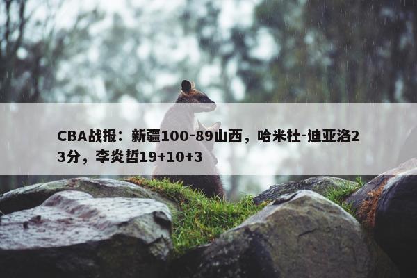 CBA战报：新疆100-89山西，哈米杜-迪亚洛23分，李炎哲19+10+3