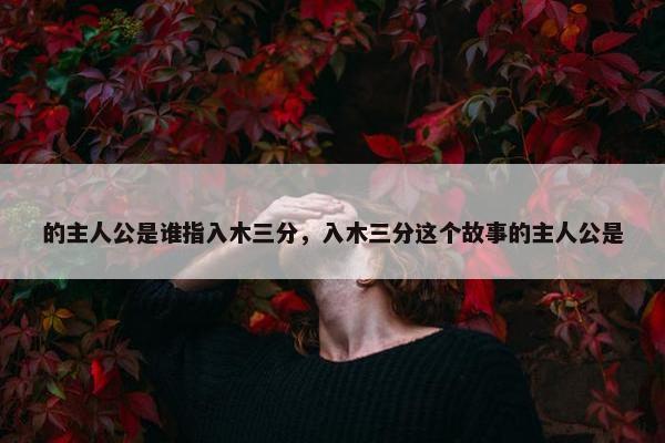 的主人公是谁指入木三分，入木三分这个故事的主人公是