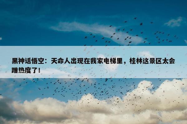 黑神话悟空：天命人出现在我家电梯里，桂林这景区太会蹭热度了！