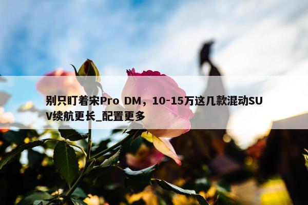 别只盯着宋Pro DM，10-15万这几款混动SUV续航更长_配置更多