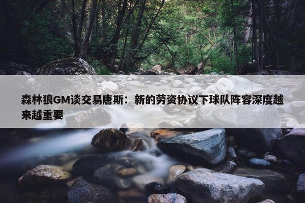 森林狼GM谈交易唐斯：新的劳资协议下球队阵容深度越来越重要