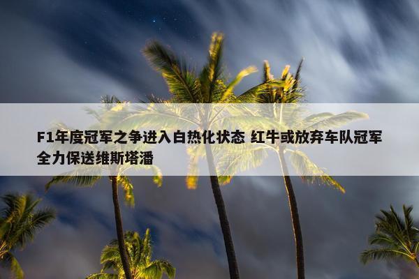 F1年度冠军之争进入白热化状态 红牛或放弃车队冠军全力保送维斯塔潘